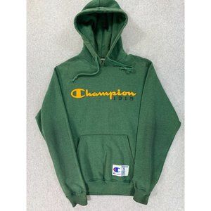 Champion‎ Authentic Logo Vintage Hoodie Sweatshirt (Men's Small) Green